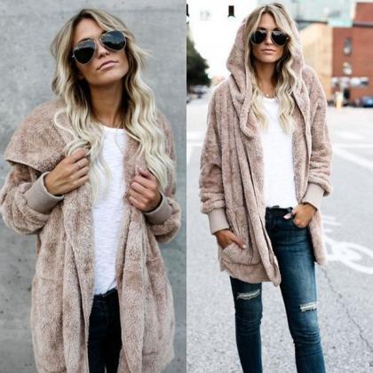 Taupe - Women's Long Oversized Loose..