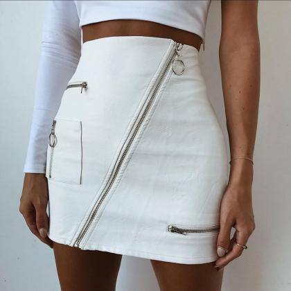Sexy Zipper Bag Hip Skirt