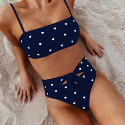 Sexy Love Print Swimsuit Bikini