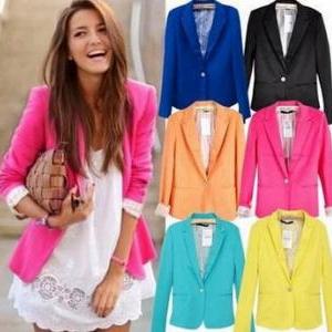 Slim Candy Color Small Suit Jacket Ba110408nm