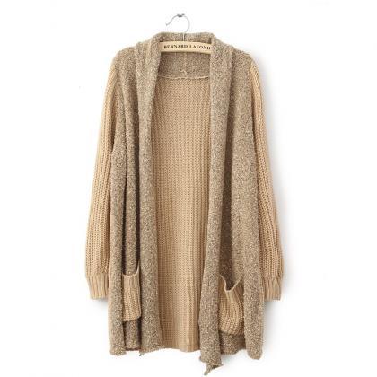 Loose Plush Knit Cardigan Sweater Gf10bf