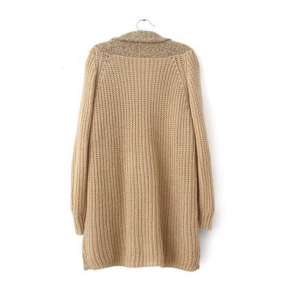 Loose Plush Knit Cardigan Sweater Gf10bf
