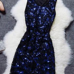 Slim Stitching Lace Sleeveless Dress Hg07