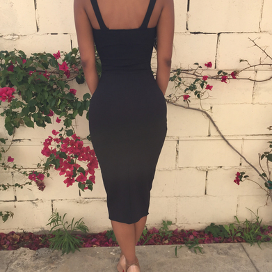 Sleeveless Bodycon Formal Dress With A Front Slit
