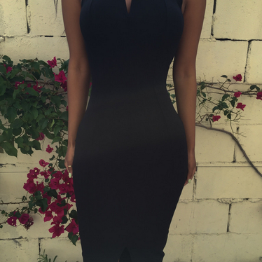 Sleeveless Bodycon Formal Dress With A Front Slit