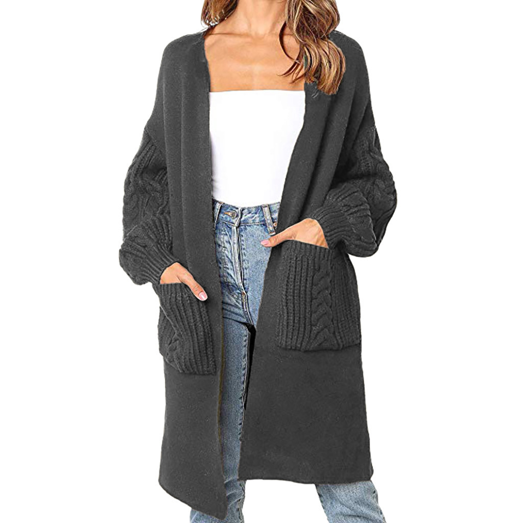 Solid Color Knit Cardigan Sweater Coat
