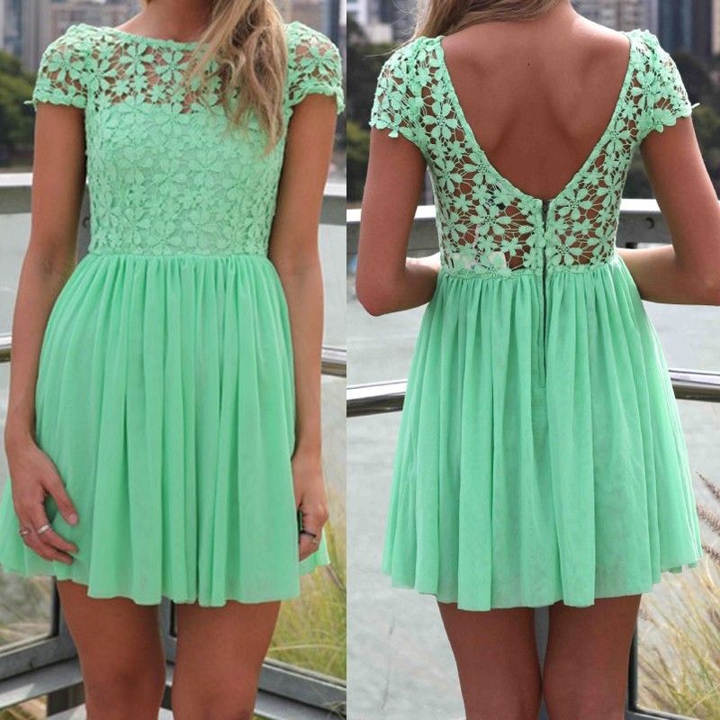 Mint Green Women Summer Bandage Bodycon Lace Evening Sexy Party Cocktail Mini Dress Ghj41423bv