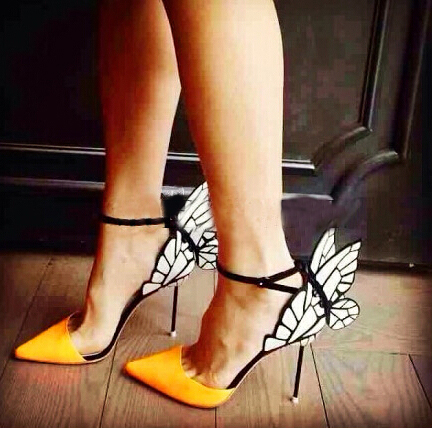 Fashion Butterfly Wings Pointed High Heel Shoes Gbk41930dc