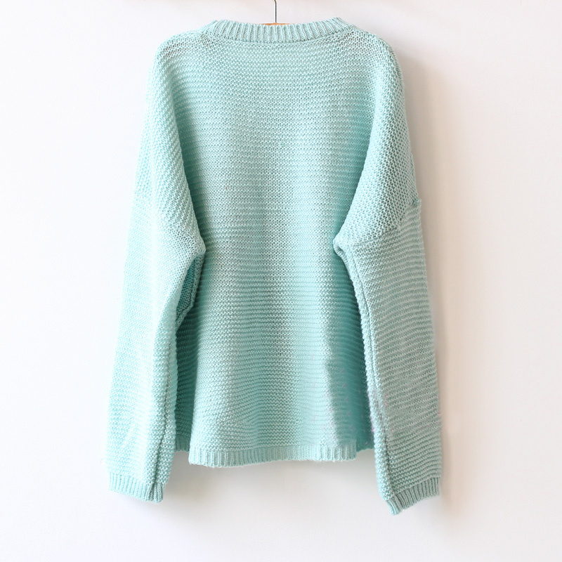 Sweet Round Neck Long-sleeved Knit Sweater DX91007GF on Luulla